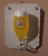 Windlichtplatte aus Bierglas